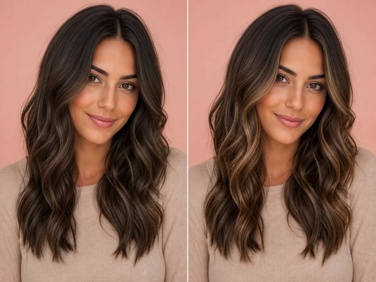 AI preview of dimensional blonde balayage with a brighter face frame
